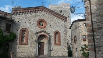 stone church in the village of italy