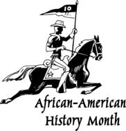 drawing of a horse rider for african american history month