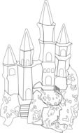 castle medieval landmark drawing