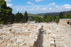 landscape of the antique ruined town in greece