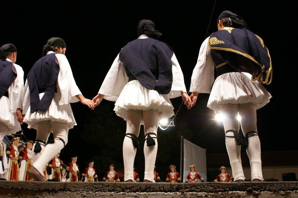 Photo of folk dancers in Greece