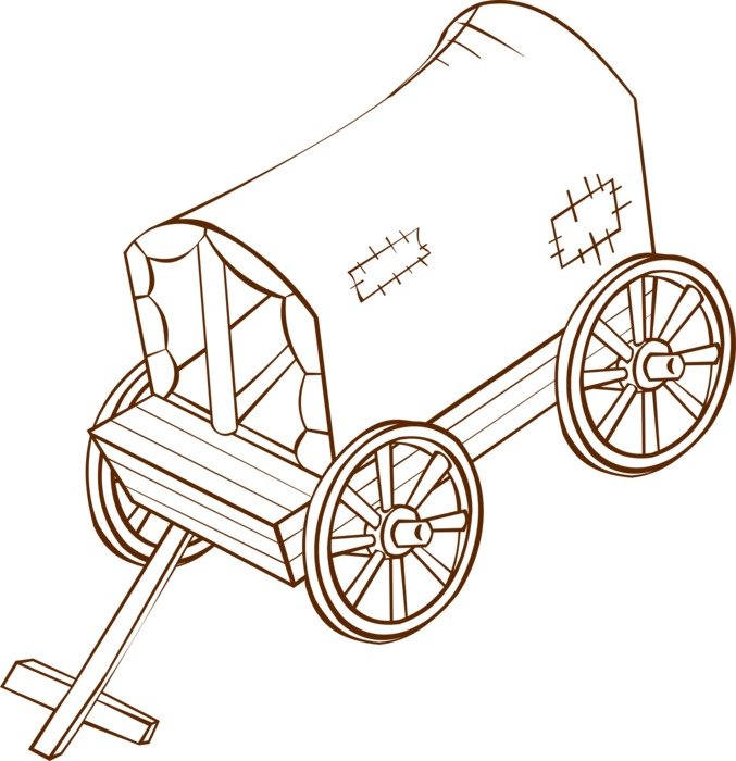 covered wagon as a graphic image