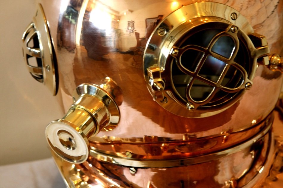 brass diving helmet