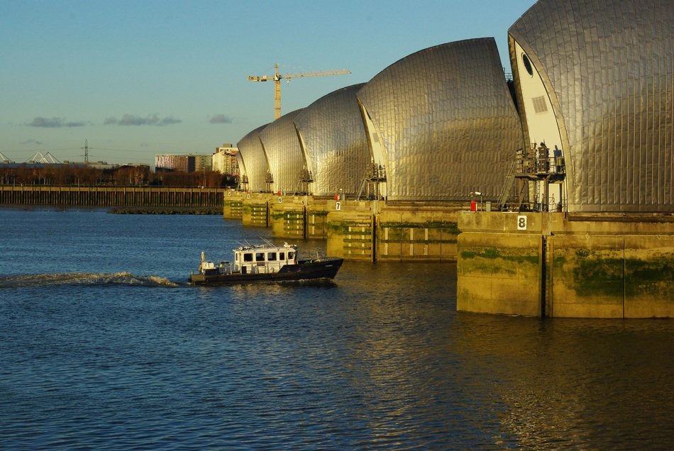 ship near fortifications on the Thames