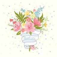 Bouquet of flowers and ribbon N2