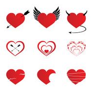 Hearts icons set illustration
