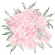 Watercolor peony circle Floral print