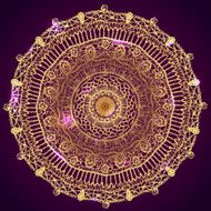 Golden lace mandala hand drawn illustration N2