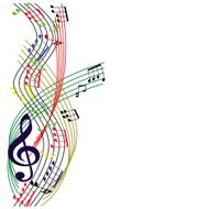 Music notes composition stylish musical theme background