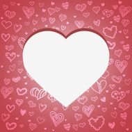 Valentines Day White Heart and Seamless Background