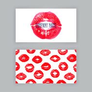two business cards with lips print N2