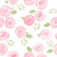 cute hand drawn watercolor roses seamless pattern vector illustration N7