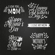Set of monochrome retro signs to celebrate Mother&#039;s Day