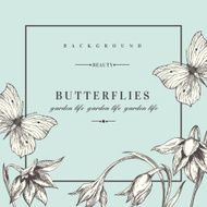 Background with flowers and butterflies N5