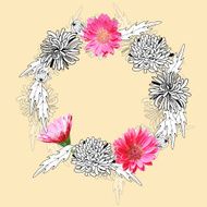 Wreath of flowers decoration for design