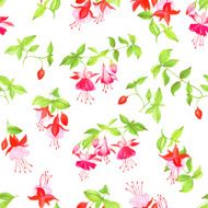 Spring fuchsia watercolor seamless vector print