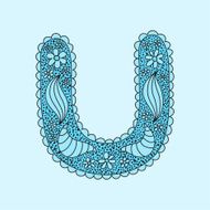 Cute letter U Floral monogram U