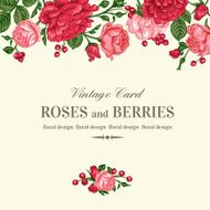 Invitation with pink and red roses