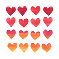 Set of watercolor hearts N6