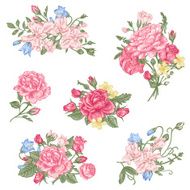 Set of vector floral design elements N3