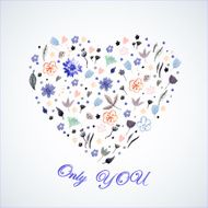 Watercolor heart Only You