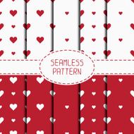 Set of red romantic seamless pattern with hearts Wrapping paper N6