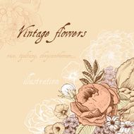 Vintage romantic background with lush flowers N2