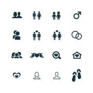 couple love icons set N6