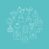 wedding line circle icon