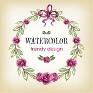 Rose Wreath Floral Trendy Design with Copy Space for Text N2