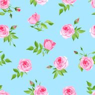 Vintage delicate blue seamless vector print