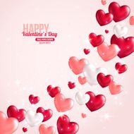 Valentines Day Card Design with Hearts for Holiday