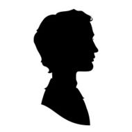 Profile silhouette of a handsome man