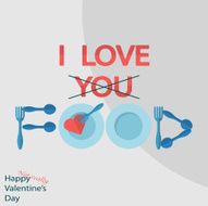Holiday Postcard for ValentineÂs day in flat design N5