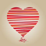 Vector modern heart illustration made from paper stripes N3