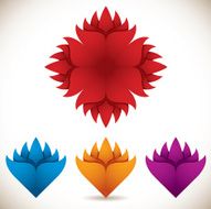 Colorful flower icons vector set