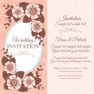 Vintage wedding invitation card beige N3