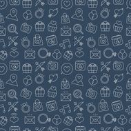 valentine&#039;s day line icon pattern set N15