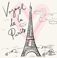Vector illustration with Eiffel tower N6