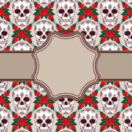 Vector vintage frame with skulls N19