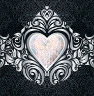 Black and silver vintage decorative invitation background design N2