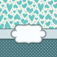 vector vintage frame with hearts N2