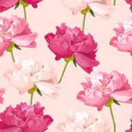 Vector Seamless Peony pattern
