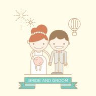Groom and Bride cartoon illustration