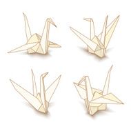 Vector isolated origami paper cranes