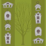 Birdhouses and tree N2