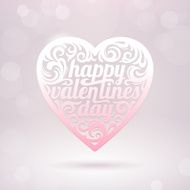 Ornate Valentines heart with holidays greeting - vector illustration