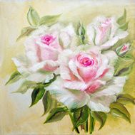 Vinage pink and yellow roses N15