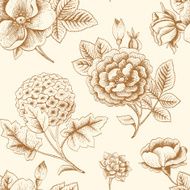 Seamless pattern with vintage flowers N18