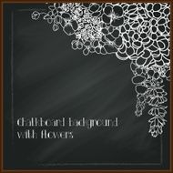 Floral chalk drawing on blackboard N7